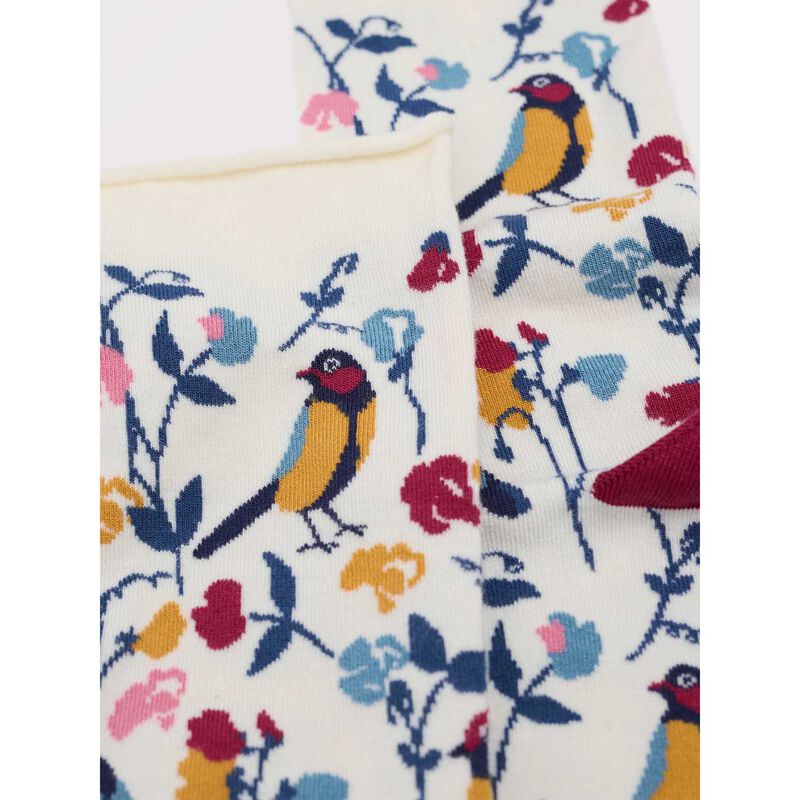 Seasalt Cornwall Bamboo Arty Socks - Sweet Pea Bird Chalk image number 1